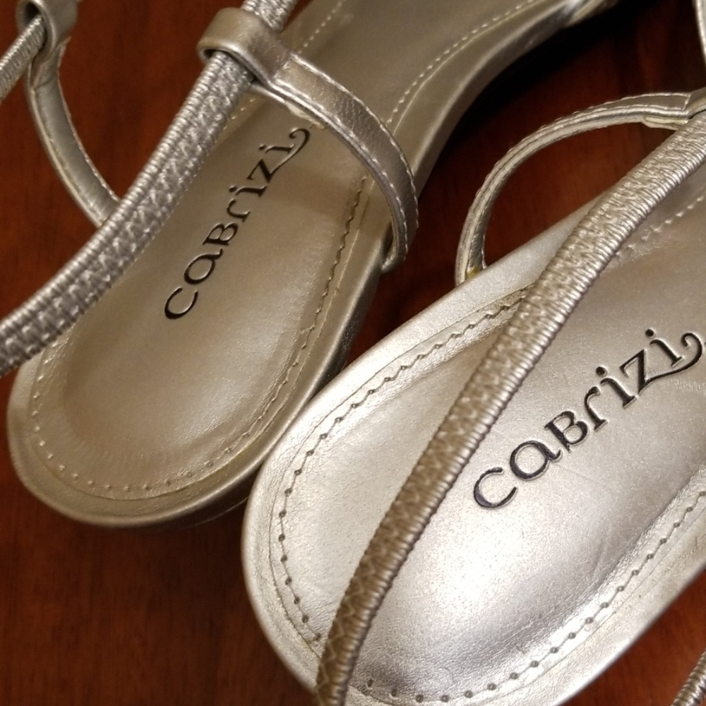 Cabrizi Festive criss cross silver 2.5 inch heel - Picture 7 of 8